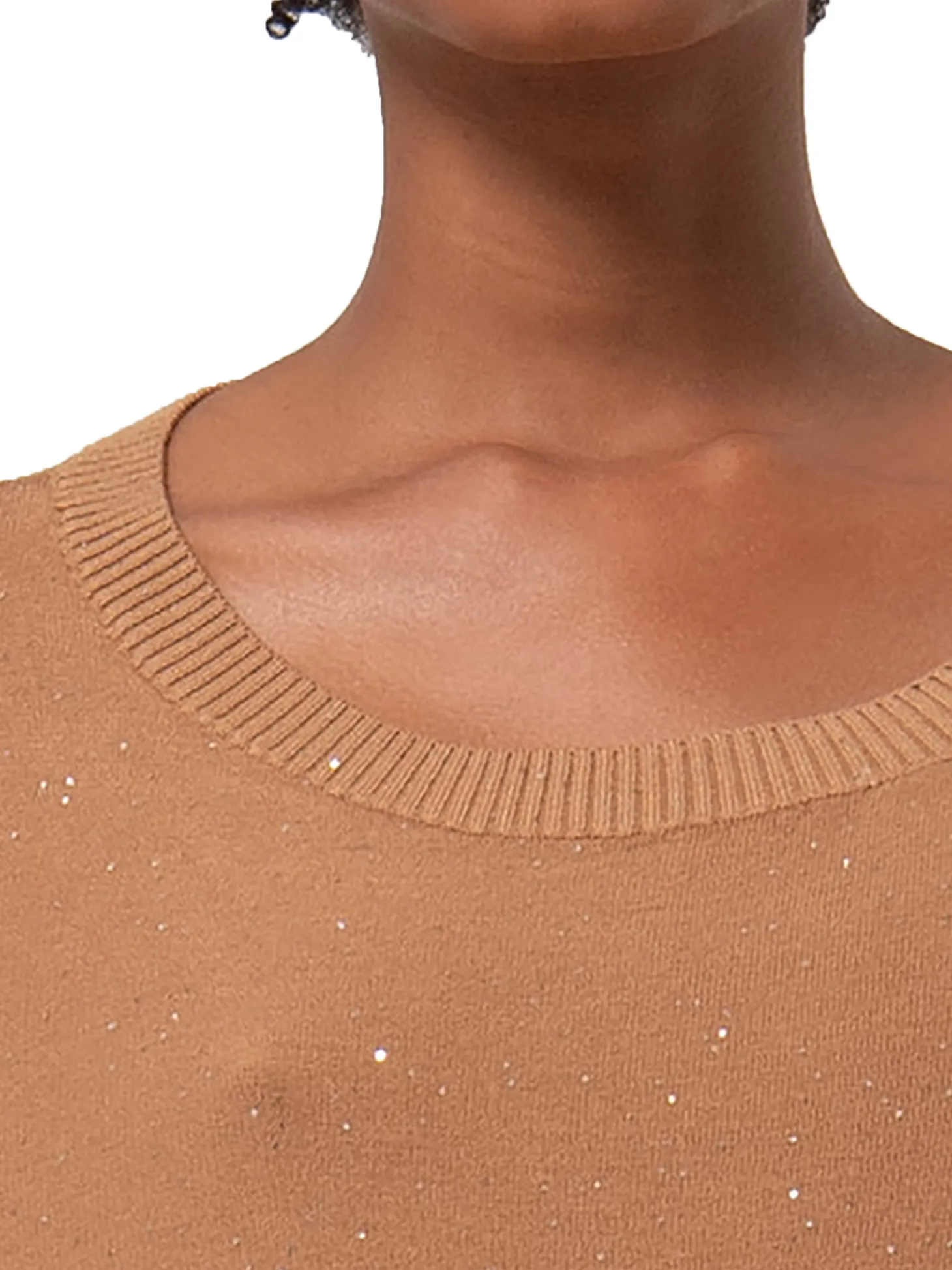 Maglia luminosa con scollo a barca camel