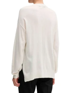 Maglia scollo a V manica lunga Matilda crema
