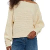 Maglione a barca con bottoni decorativi crema