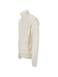 Maglione a collo alto con texture elegante panna
