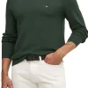 Maglione a girocollo in micro piquet verde