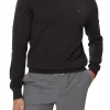 Maglione a girocollo in micro piquet nero
