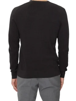 Maglione a girocollo in micro piquet nero