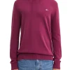 Maglione a girocollo slim essential bordeux