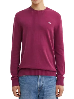 Maglione a girocollo slim essential bordeux