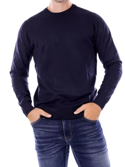 Maglione girocollo basic blu