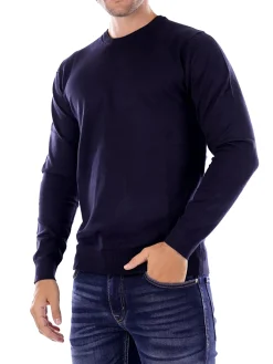 Maglione girocollo basic blu