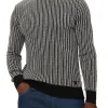Maglione girocollo con motivo geometrico nero