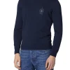 Maglione girocollo con patch Frecce Tricolori blu notte