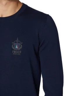 Maglione girocollo con patch Frecce Tricolori blu notte
