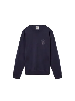 Maglione girocollo con patch Frecce Tricolori blu notte