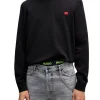 Maglione girocollo con targhetta logo