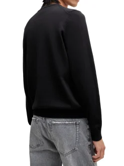 Maglione girocollo con targhetta logo