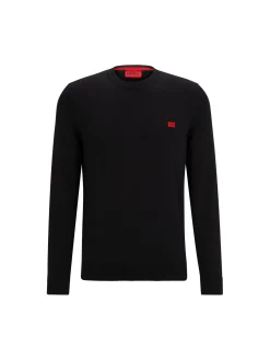 Maglione girocollo con targhetta logo