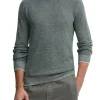 Maglione girocollo in misto lana verde