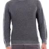 Maglione girocollo in misto lana blu