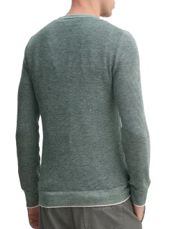 Maglione girocollo in misto lana verde