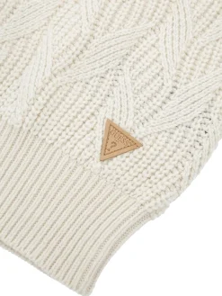 Maglione girocollo in misto lana panna