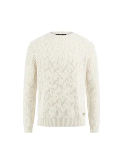 Maglione girocollo in misto lana panna