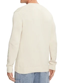 Maglione girocollo slim bianco antico