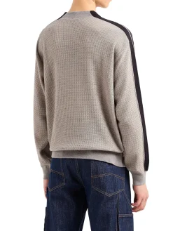 Maglione in tessuto a nido d'ape tortora