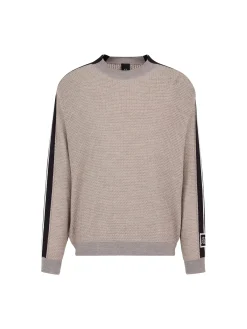 Maglione in tessuto a nido d'ape tortora