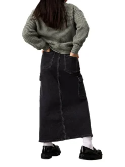 Maxi gonna in jeans black denim