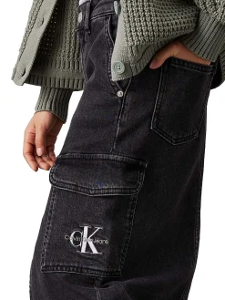 Maxi gonna in jeans black denim