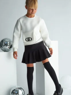 Mini gonna cinta catenella nero