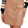 Minigonna Carola faux leather sabbia