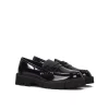 Mocassini verniciato con suola chunky nero