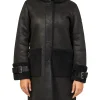 Montone lungo dettagli teddy nero
