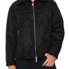 Montone zip collo pelliccia nero