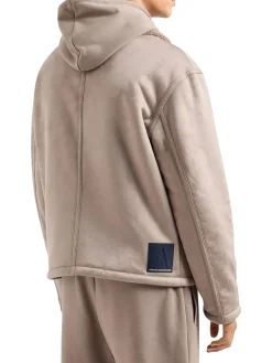 Montone zip collo pelliccia beige