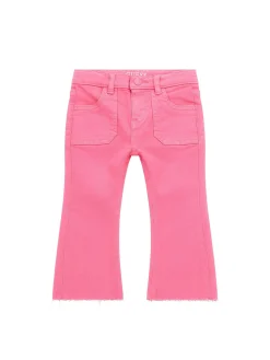 Pantalone 5 tasche flare denim fucsia