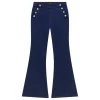 Pantalone a zampa tasche america blu