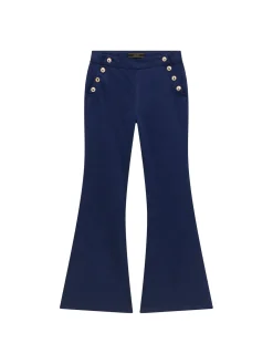 Pantalone a zampa tasche america blu