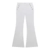 Pantalone a zampa tasche america bianco