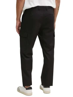 Pantalone cargo a vita alta nero