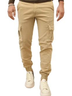 Pantalone cargo Argentati con polsini kaki