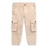 Pantalone cargo con elastici beige