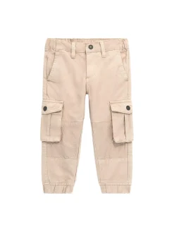 Pantalone cargo con elastici beige