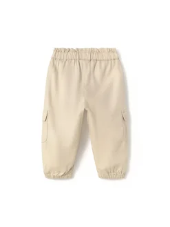 Pantalone cargo in cotone beige