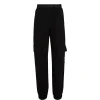 Pantalone cargo teen con elastico in vita logato nero