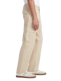 Pantalone chino cargo in cotone sabbia