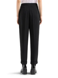 Pantalone chino con pence nero