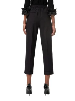Pantalone chino relaxed in tessuto stretch nero