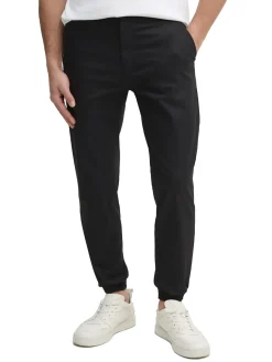 Pantalone chino tapered tech cotone nero