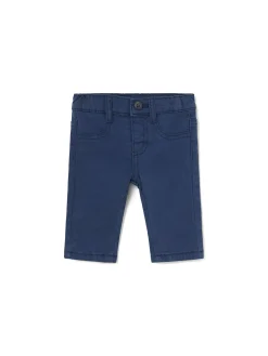 Pantalone cinque tasche in cotone twill blu