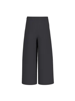 Pantalone culotte con applicazione borchie in crepe nero